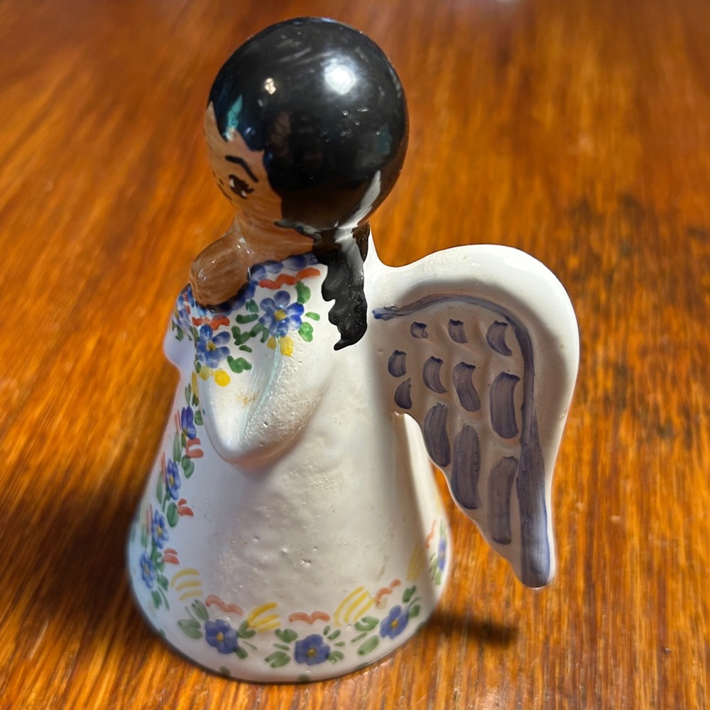 Folk Art Angel STA MA Cuernavaca Mexico Ceramic Vtg Flower Hand Painted - Picture 4 of 6